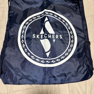 Skechers Navy Drawstring Backpack with White Logo